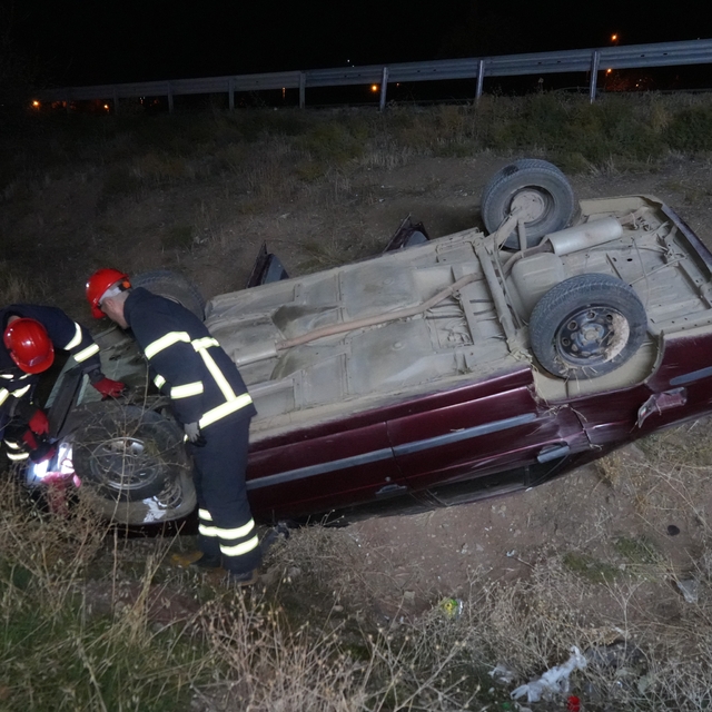 Kırıkkale'de otomobil takla attı: 1 yaralı