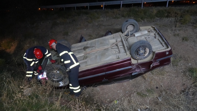 Kırıkkale'de otomobil takla attı: 1 yaralı