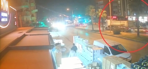 Otomobilin, TIR'a çarptığı kaza kamerada