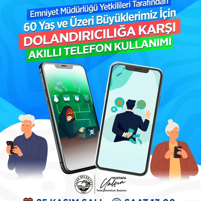 Talas Belediyesi'nden büyüklere güvenli telefon kullanımı eğitimi