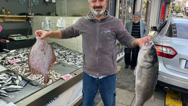 Kilosu bin liradan tezgaha indi, ilgi odağı oldu
Akçakoca'da 7,5 kilo ağırlığında levrek yakalandı