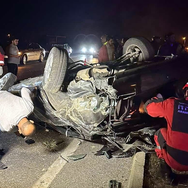 Takla atan araçta sürücü hafif yaralandı