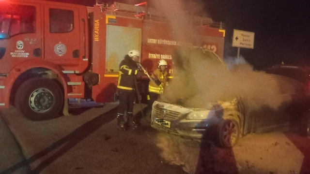 Hassa'da otomobil yangını