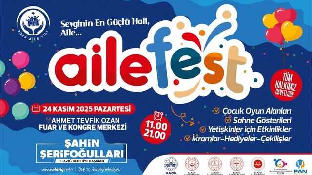 Elazığ'da 'Aile Festivali' düzenlenecek