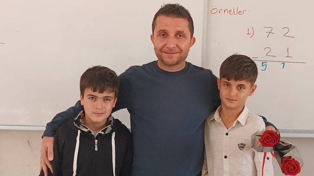 İki öğrencisi olan köy okulunda 'Öğretmenler Günü' kutlaması