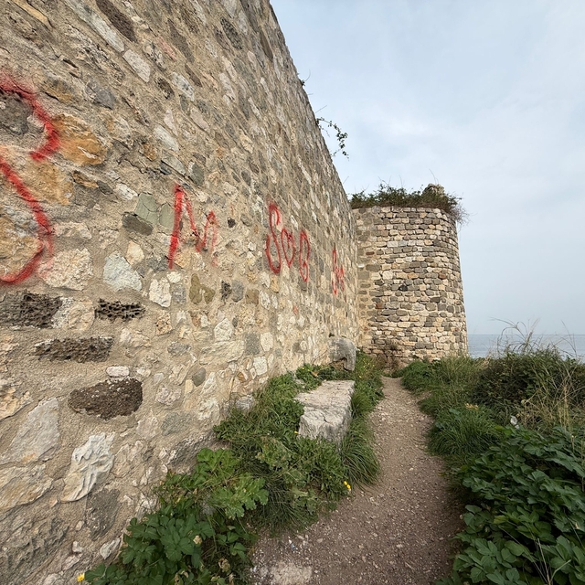 Tarihi kalenin duvarlarını sprey boyayla boyadılar