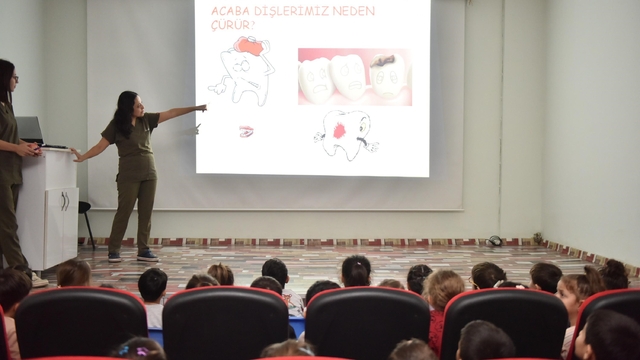 Kepez'de miniklere diş sağlığı eğitimi
