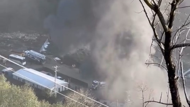 Rize'de şantiyede çıkan yangın söndürüldü