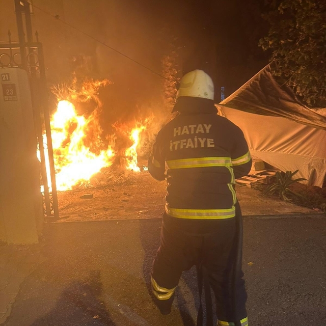 Park halindeki otomobil alevlere teslim oldu