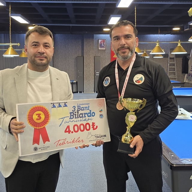 Battalgazi'de 3 Bant Bilardo Turnuvası sona erdi