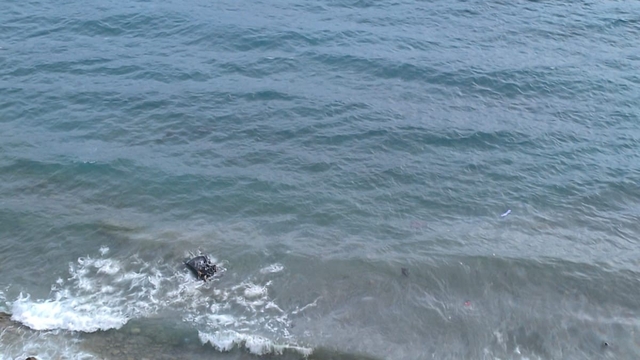 Datça'da virajı alamayan araç denize uçtu: 1 yaralı