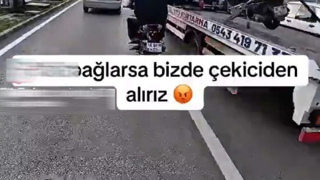 Çekici üzerinden silah zoruyla motosiklet indirme senaryosu çeken 4 kişi gözaltında
