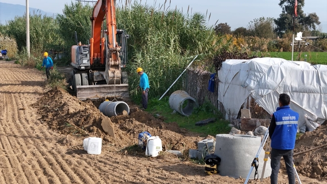 Atça'da kanalizasyon hattı yapımı başladı