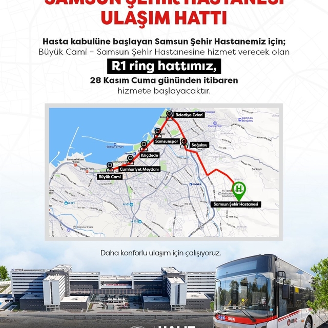 Samsun Şehir Hastanesi ve ring hatları hizmete başlıyor