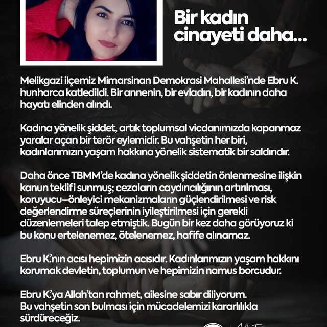 MHP'li Ersoy: "Kadınlarımızın yaşam hakkını korumak devletin, toplumun ve h...