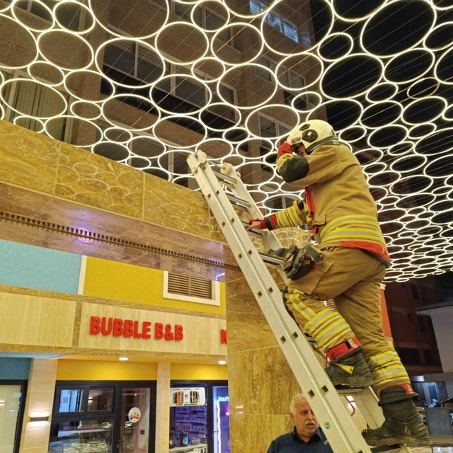 Hatay'da duvar boşluğuna sıkışan kedi itfaiye ekiplerince kurtarıldı