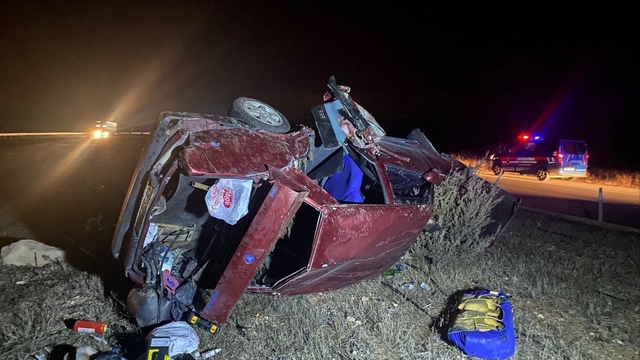 Afyonkarahisar'da şarampole devrilen otomobilin sürücüsü öldü