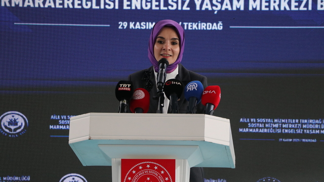 Aile ve Sosyal Hizmetler Bakanı Göktaş, Tekirdağ'da temel atma töreninde konuştu: