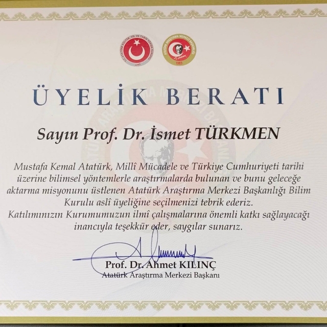 TOGÜ'lü Prof. Dr. İsmet Türkmen'e ulusal düzeyde önemli görev