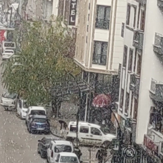 Van'da dolu yağışı şehri beyaza bürüdü