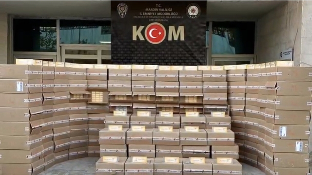 Mardin'de 78 bin paket kaçak sigara ele geçirildi