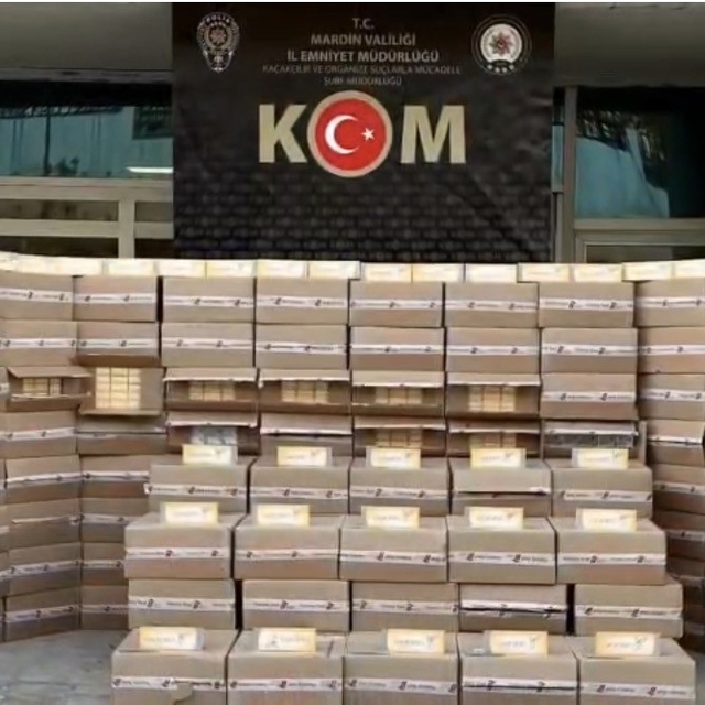 Mardin'de 78 bin paket kaçak sigara ele geçirildi