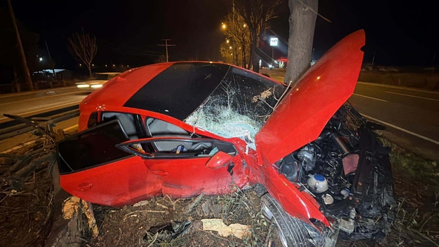 Eskişehir'de ağaca çarpan otomobilin sürücüsü ağır yaralandı