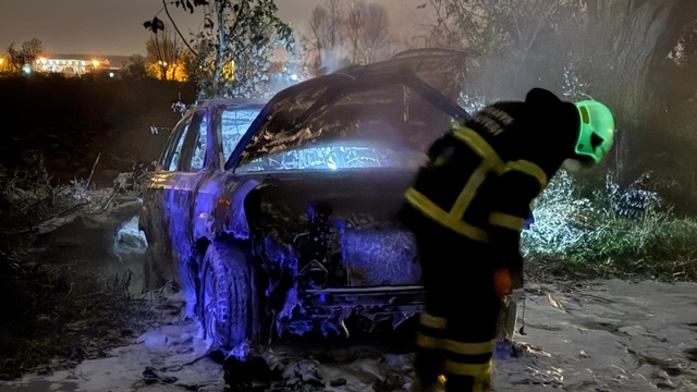 Tarlada park halindeki otomobil alev topuna döndü, geriye demir yığınları kaldı