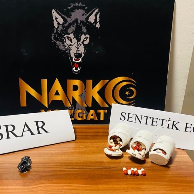 Yerköy'de 165 adet sentetik ecza maddesi ele geçirildi