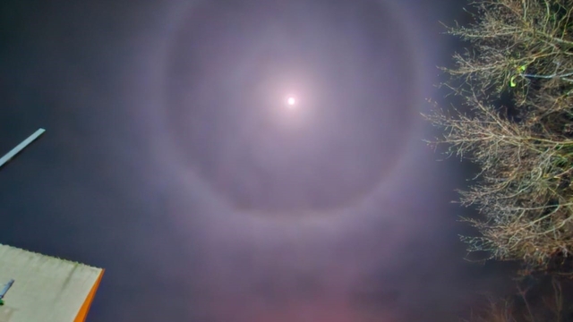 Muratlı semalarında 'Ay Halesi' görüldü