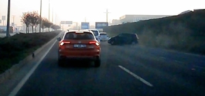 Bolu'da kaza anı güvenlik kamerasında: Makasa giren araç kazaya neden olmuş