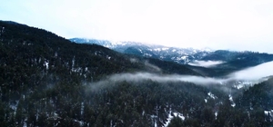 Beyaza bürünen Ilgaz Dağı havadan görüntülendi