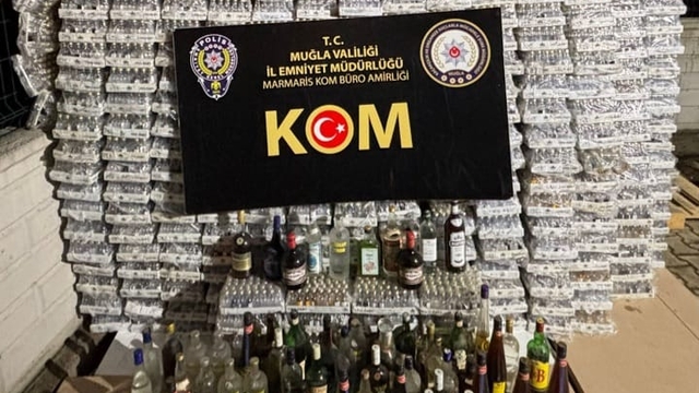 Muğla'da 104 bin 212 şişe kaçak içki ele geçirildi