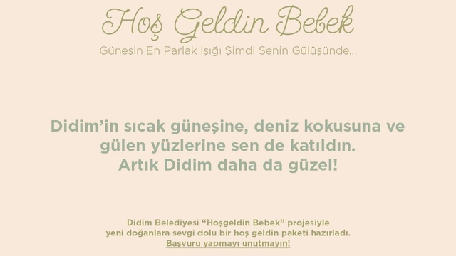 Didim'de 'Hoş Geldin Bebek' projesi tüm hızıyla sürüyor