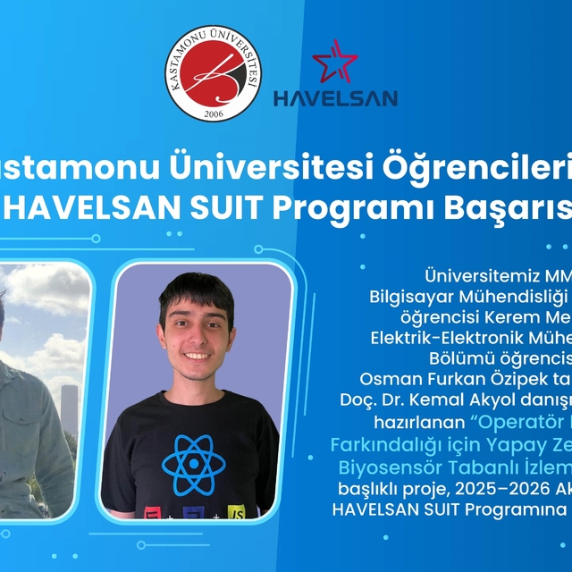 Kastamonu Üniversitesi öğrencilerinin projesi HAVELSAN SUIT'e kabul edildi
