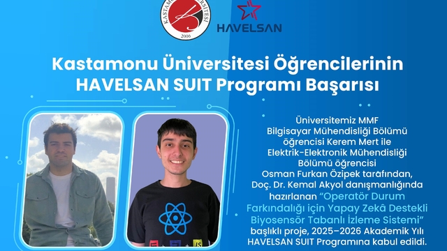 Kastamonu Üniversitesi öğrencilerinin projesi HAVELSAN SUIT'e kabul edildi