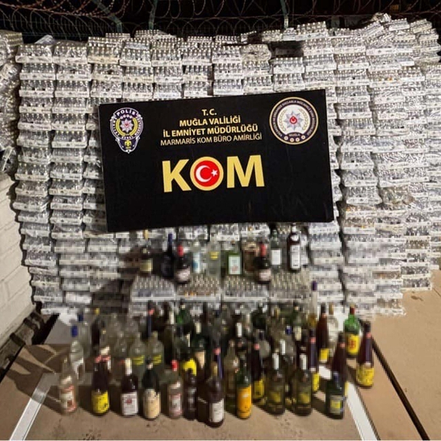 Muğla'da bandrolsüz ve kaçak içki operasyonu