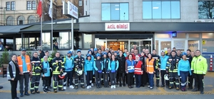 Özel İmperial Hastanesi'ndeki yangın tatbikatı gerçeğini aratmadı