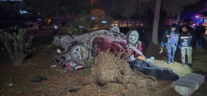 Otomobil, takla atarak çarptığı ağacı kökünden söktü: 1 ölü