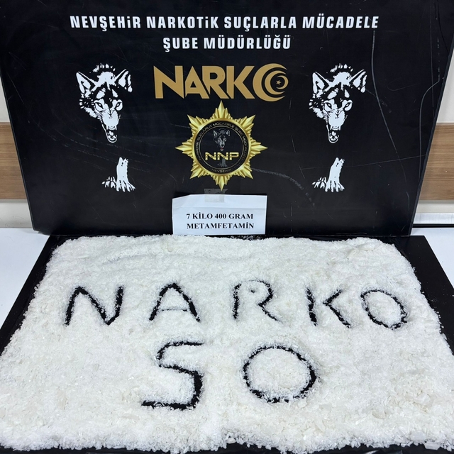 Nevşehir'de 7,4 kilo metamfetaminle yakalanan şüpheli tutuklandı