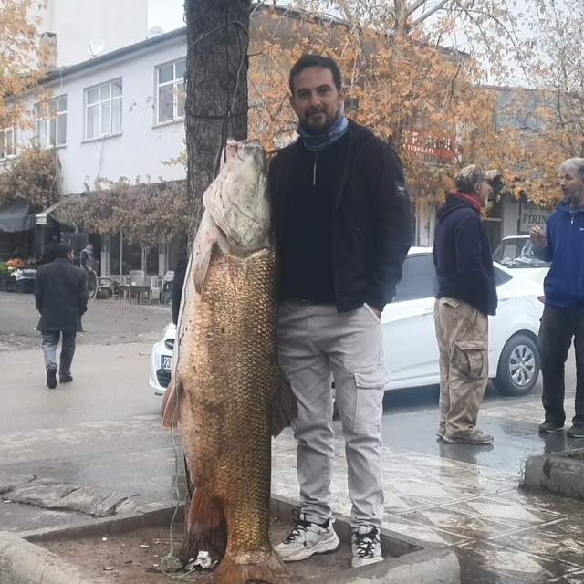 Elazığ'da 60 kiloluk turna balığı yakalandı