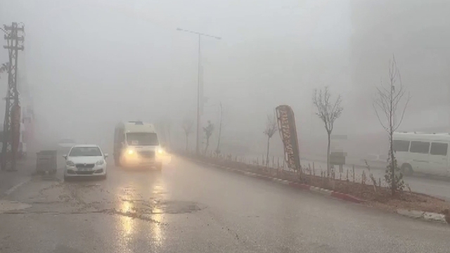 Besni'de yoğun sis etkili oldu