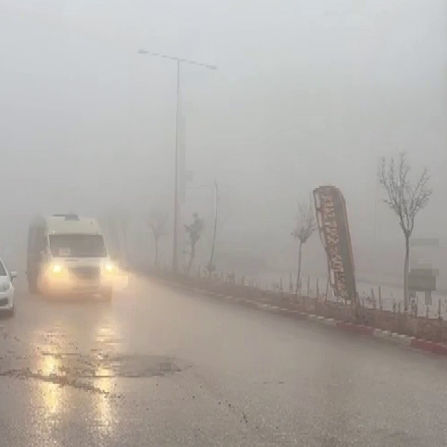 Besni'de yoğun sis etkili oldu