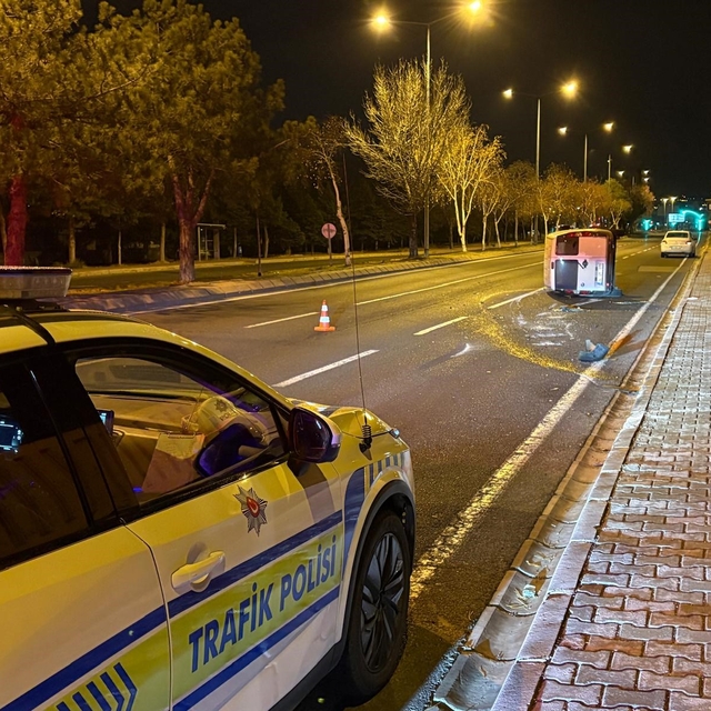 Önüne köpek çıkan araç yan yattı: 2 yaralı