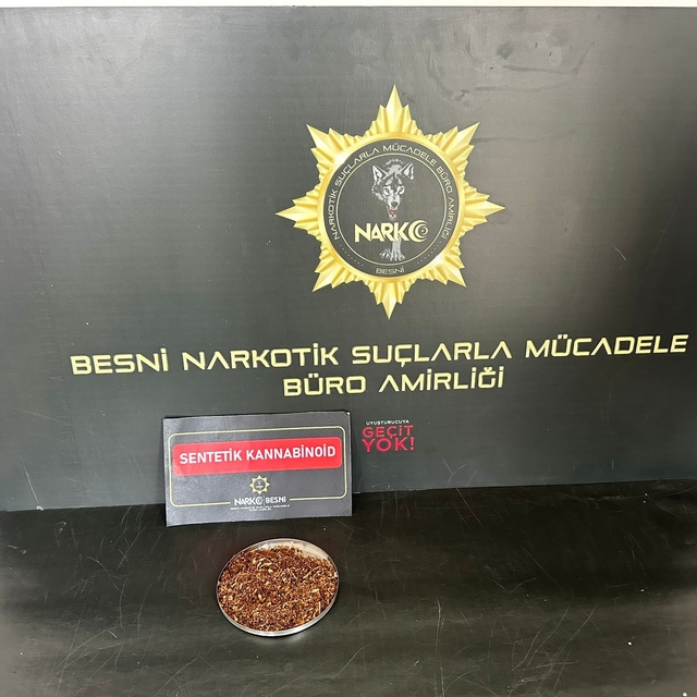 Besni'de uyuşturucuyla yakalanan şahıs tutuklandı