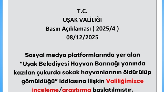 Uşak Valiliği, bakım evi yanında ölü hayvan bulunduğu iddialarıyla ilgili inceleme başlattı