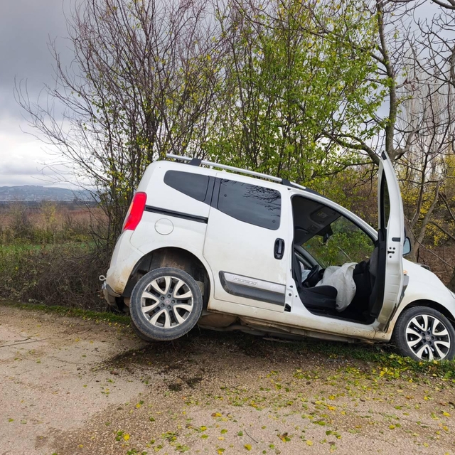 Ağaca çarpan hafif ticari araçtaki aynı aileden 4 kişi yaralandı