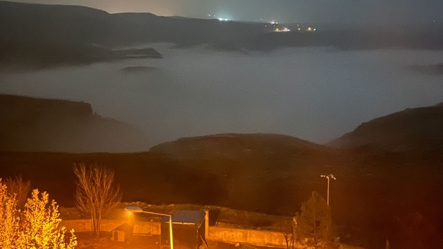 Batman'da Dicle Nehri üzerinde sis denizi