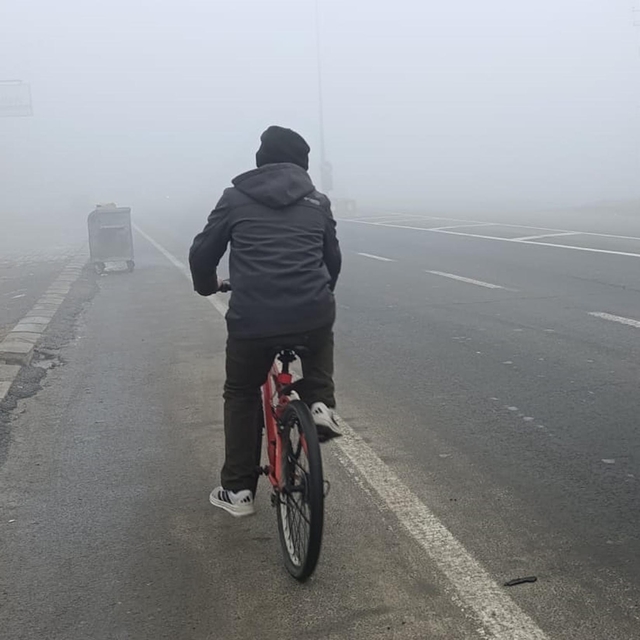 Ağrı'da yoğun sis; görüş mesafesi 10 metrenin altında