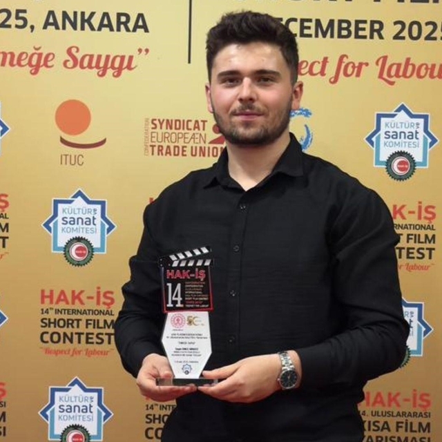 KBÜ öğrencisi, HAK-İŞ Uluslararası Kısa Film Yarışması'nda birinci oldu